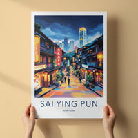 Sai Ying Pun Poster - Hong Kong Wall Art - Vibrant Street Scene Home Decor