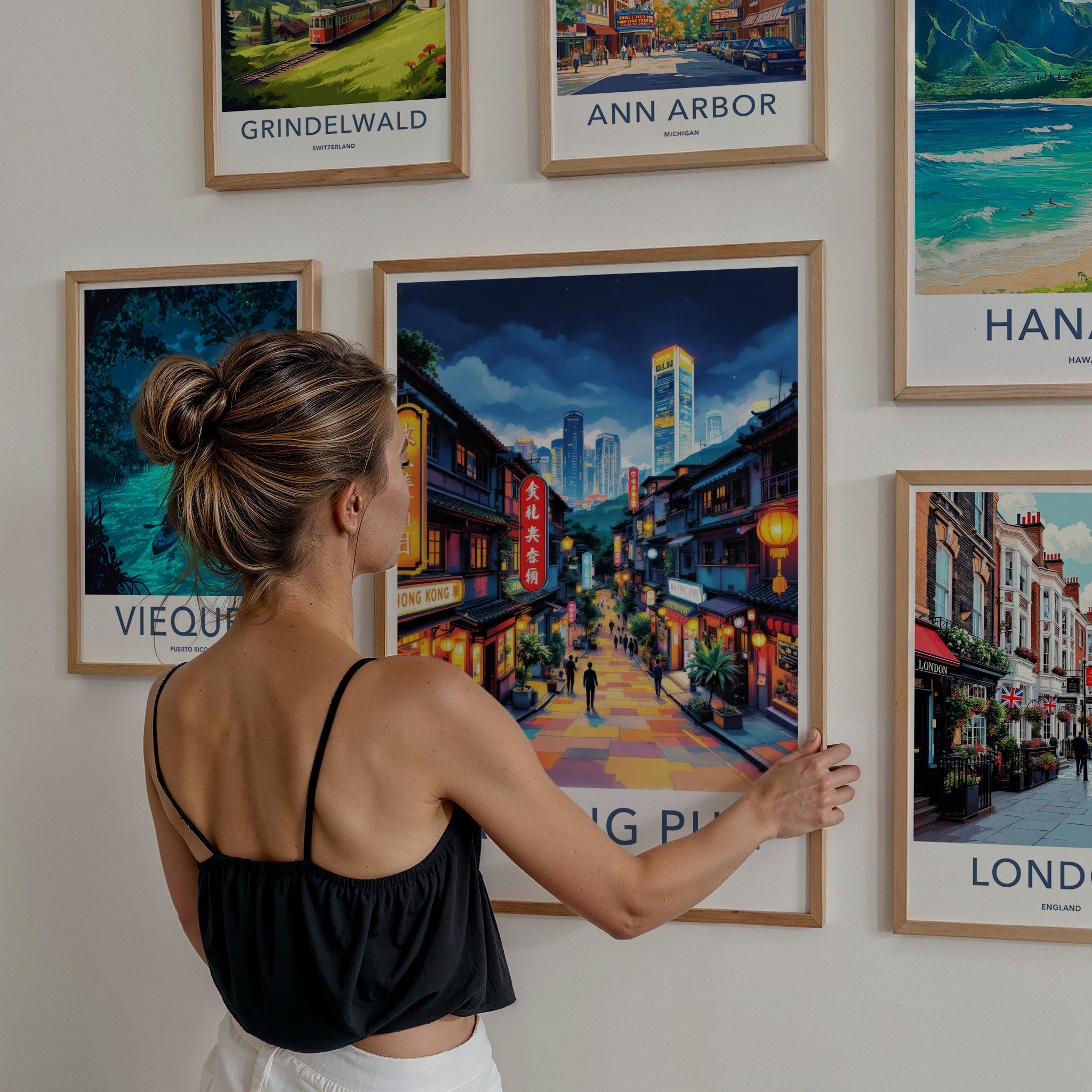 Sai Ying Pun Poster - Hong Kong Wall Art - Vibrant Street Scene Home Decor