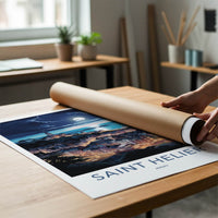 Saint Helier Poster - Jersey Wall Art - Moonlit Seaside Town Home Decor