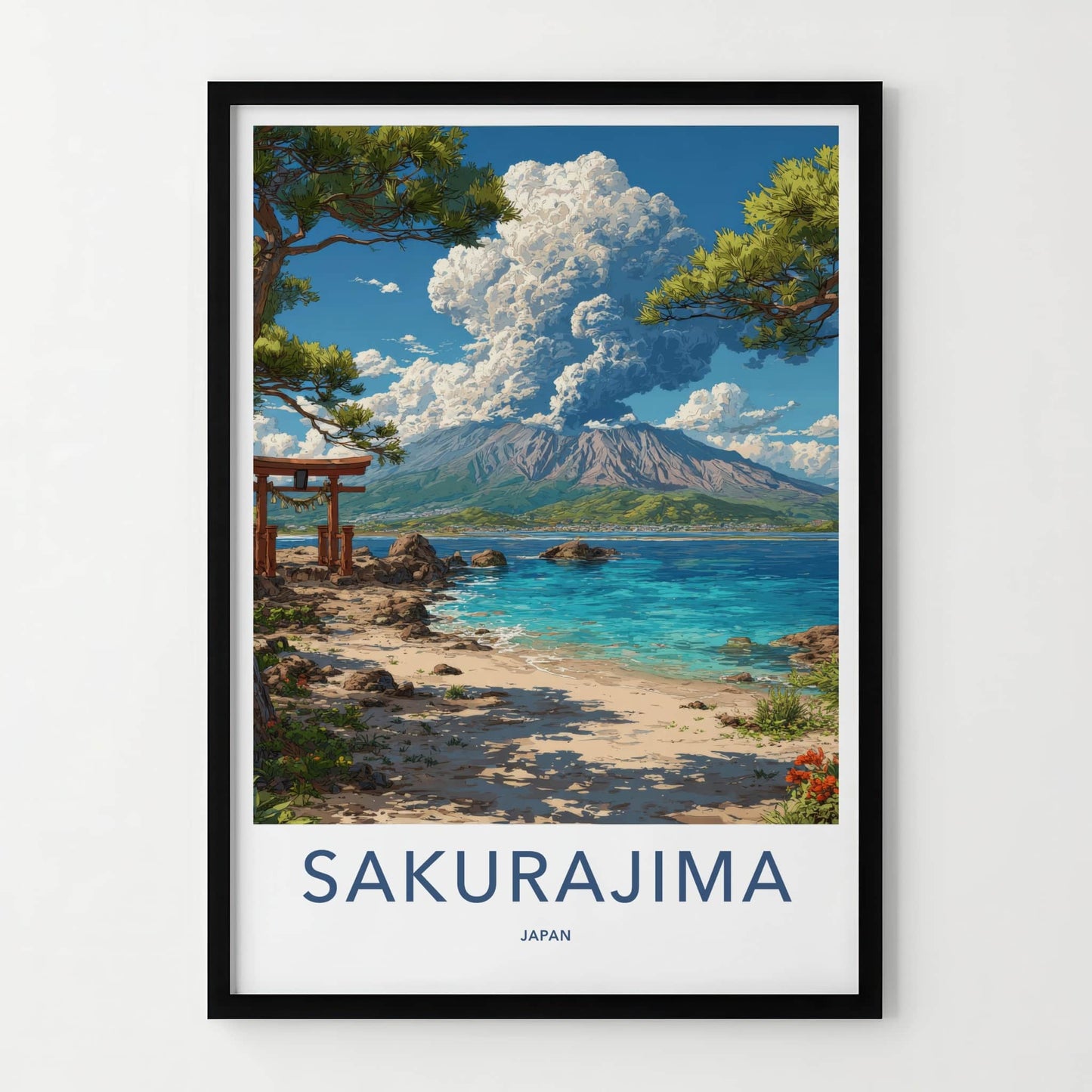 Sakurajima Poster - Japan Wall Art - Volcanic Eruption Scene Home Decor