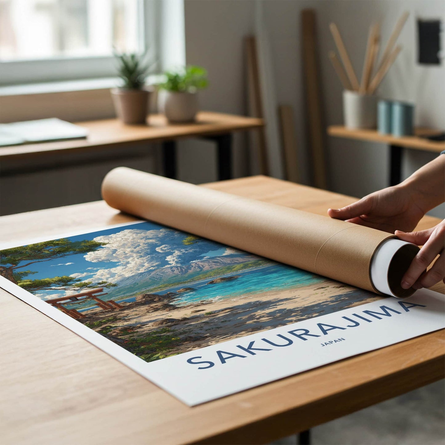 Sakurajima Poster - Japan Wall Art - Volcanic Eruption Scene Home Decor