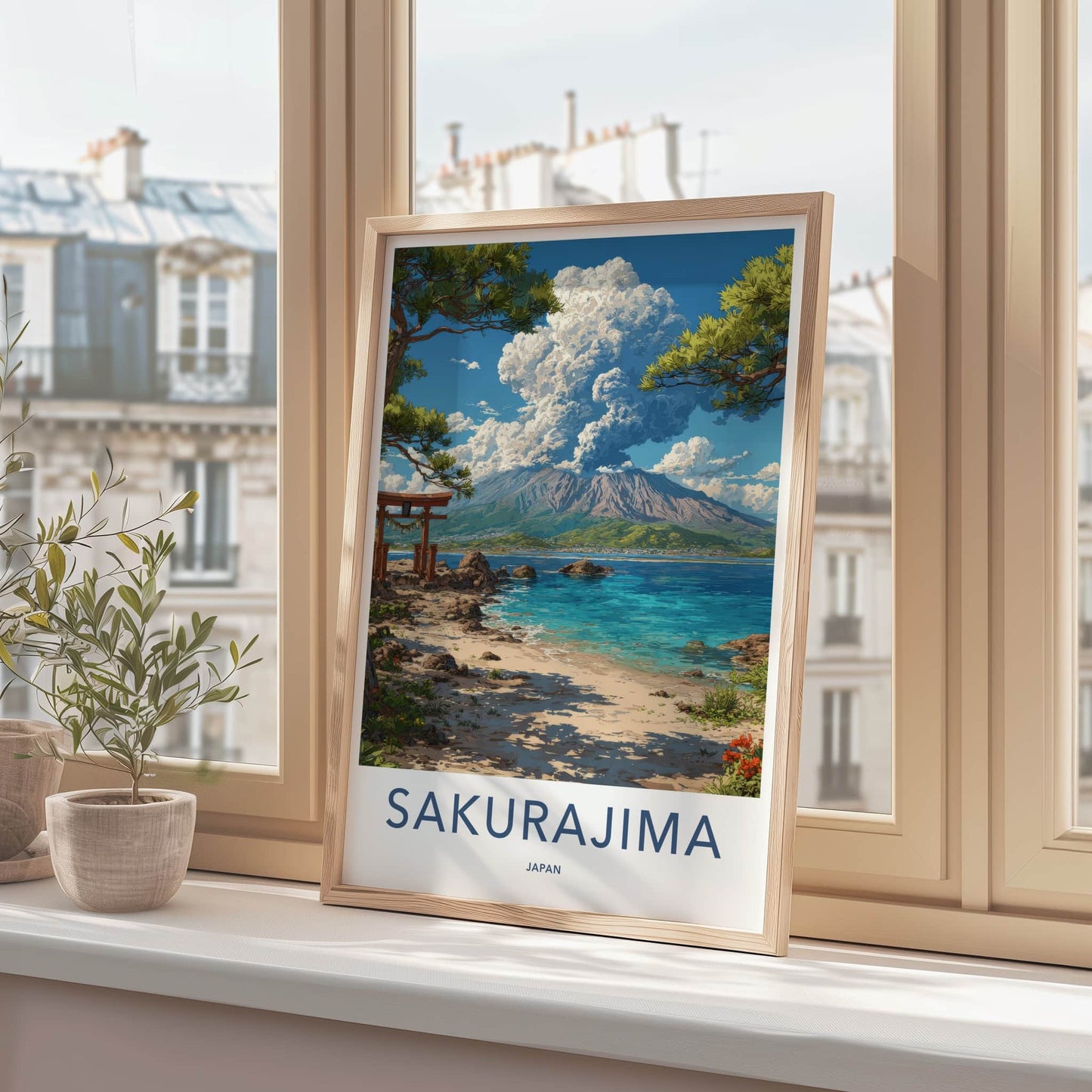 Sakurajima Poster - Japan Wall Art - Volcanic Eruption Scene Home Decor