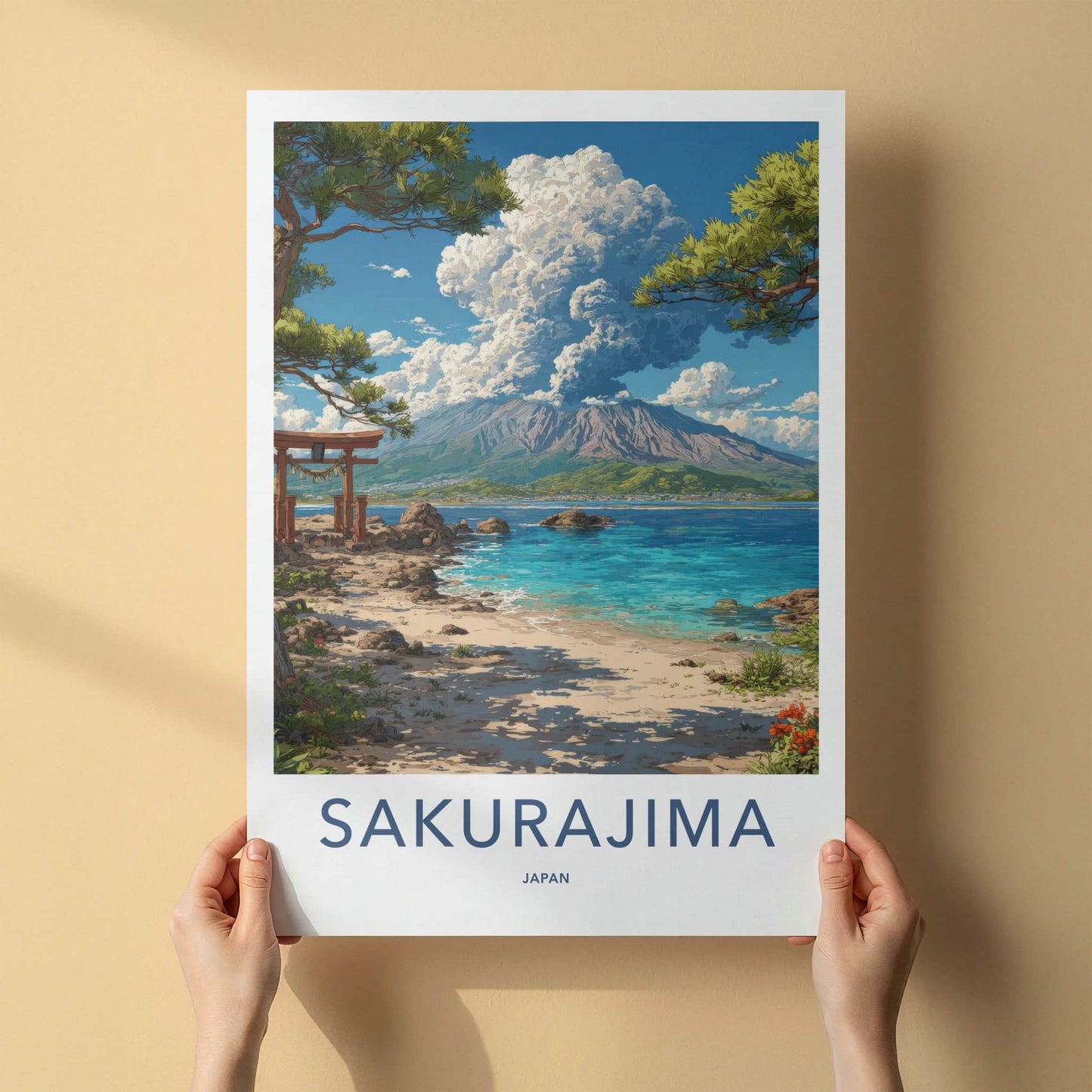 Sakurajima Poster - Japan Wall Art - Volcanic Eruption Scene Home Decor