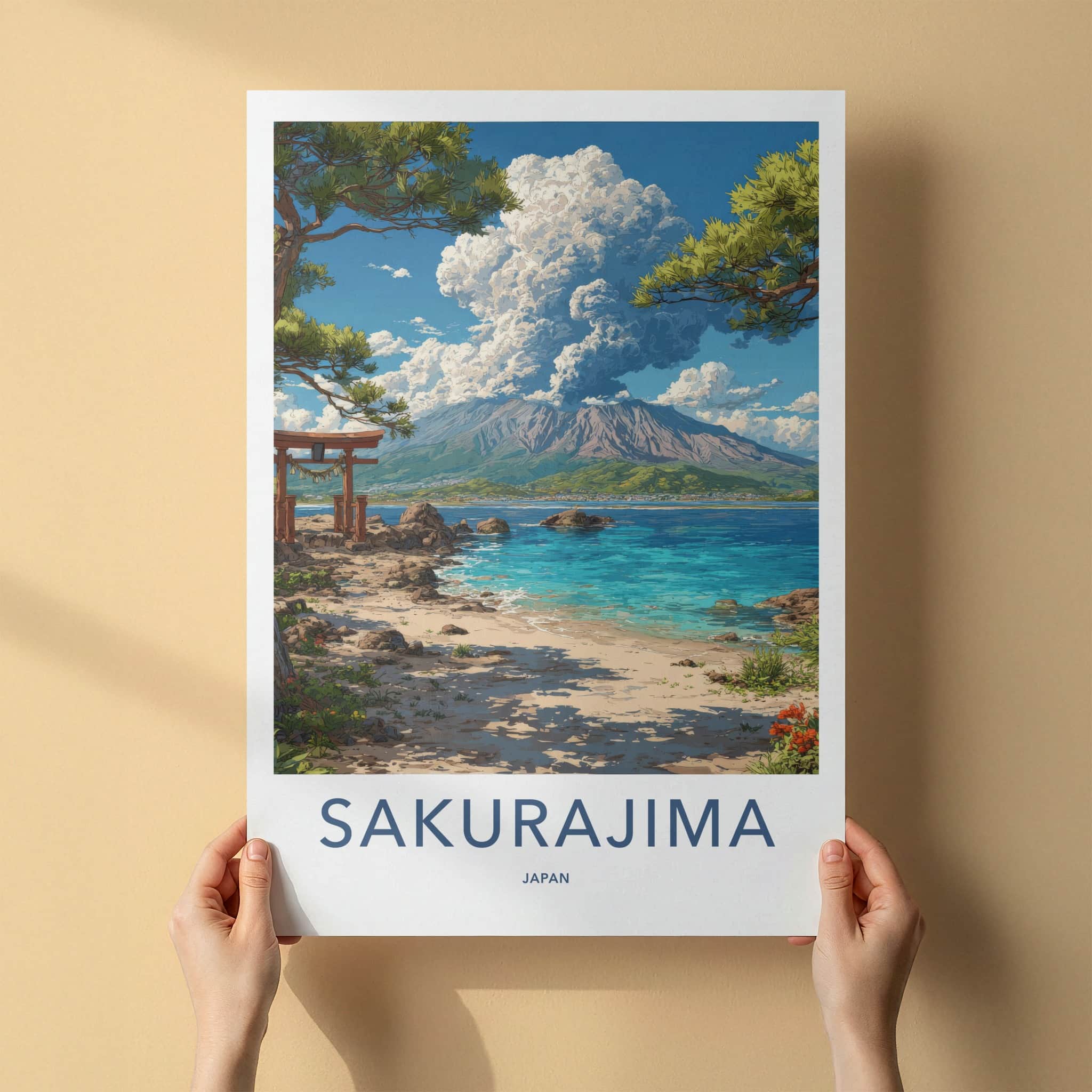 Sakurajima Poster - Japan Wall Art - Volcanic Eruption Scene Home Decor