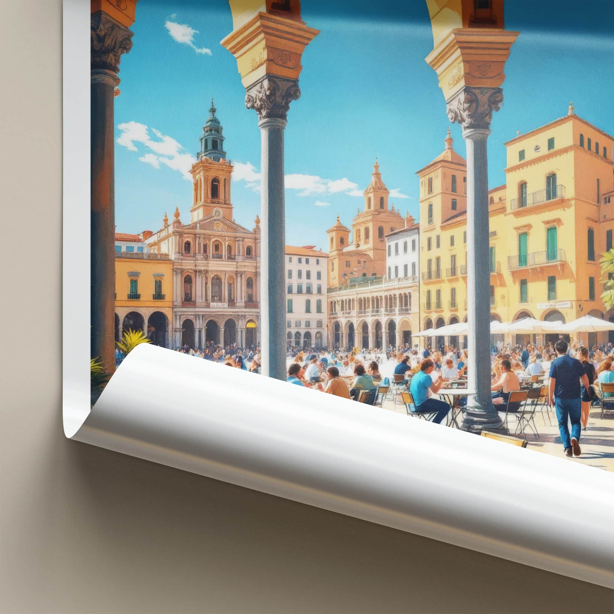 Salamanca Poster - Spain Travel Art - Bustling Plaza Scene Home Decor