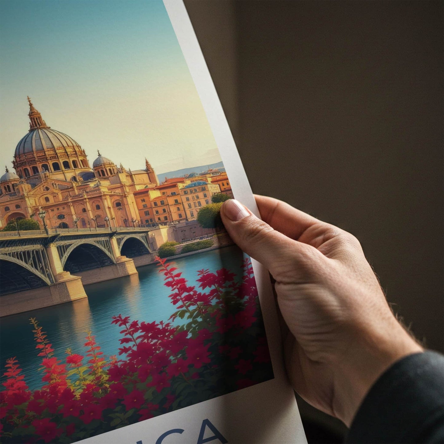 Salamanca Poster - Spain Travel Art - Historic Bridge Cathedral Home Decor