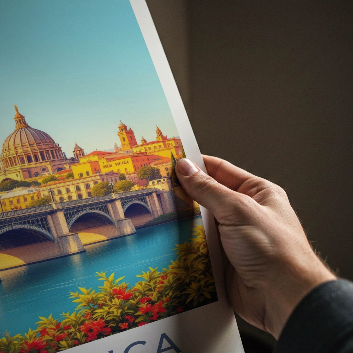 Salamanca Poster - Spain Travel Art - Historic Bridge Cityscape Home Decor