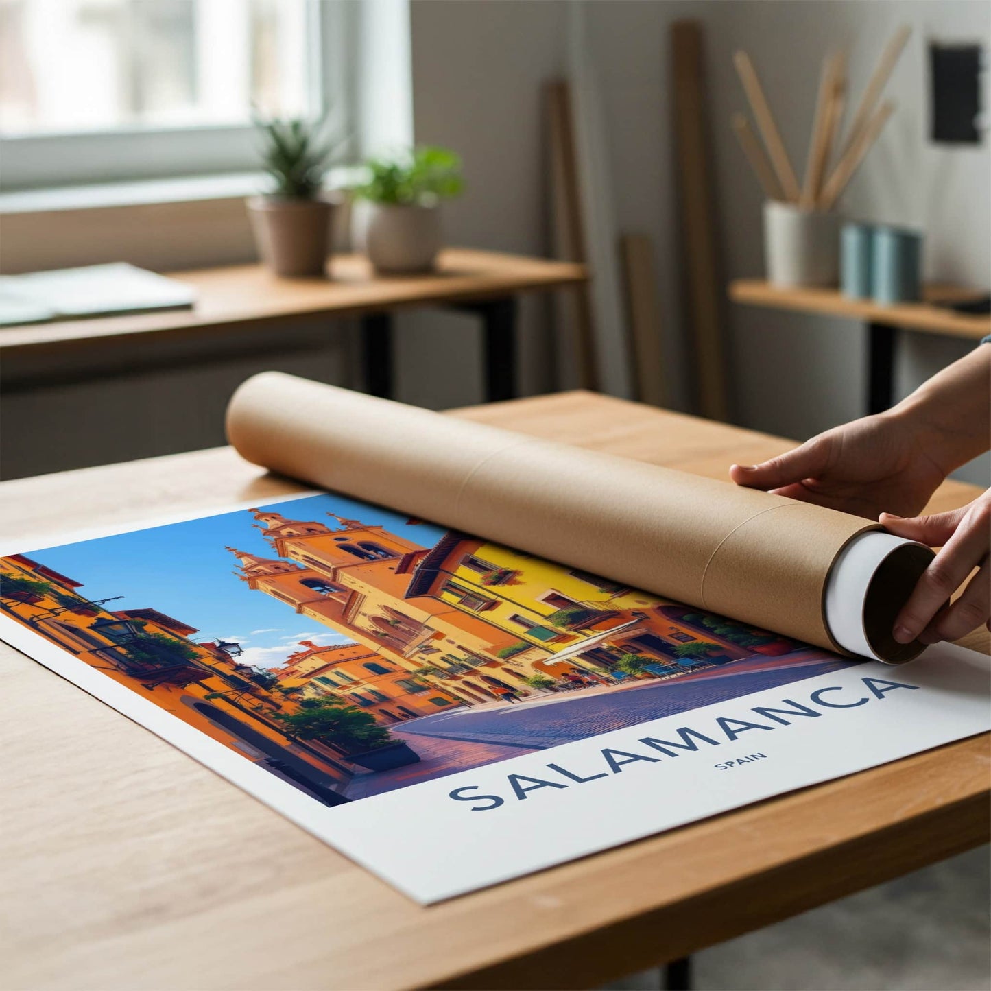 Salamanca Poster - Spain Travel Art - Historic City Street Home Decor