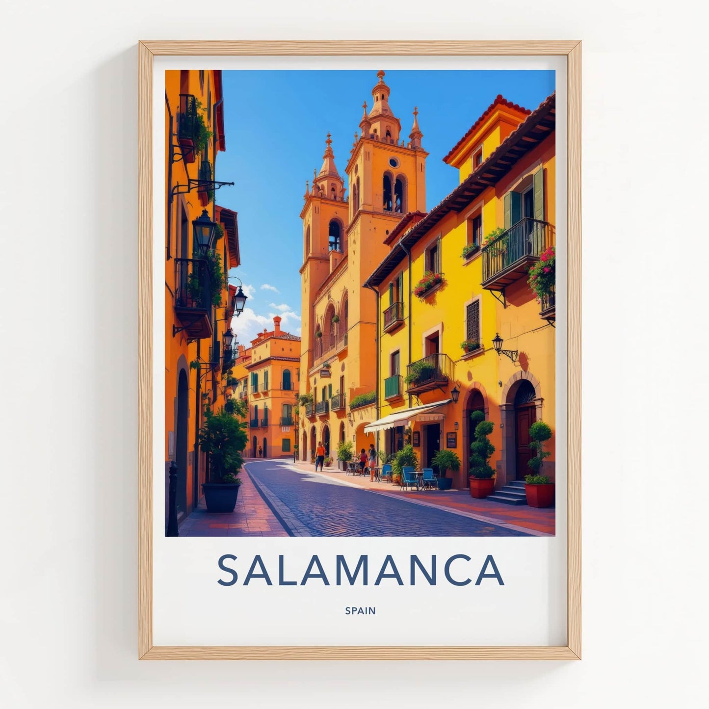 Salamanca Poster - Spain Travel Art - Historic City Street Home Decor