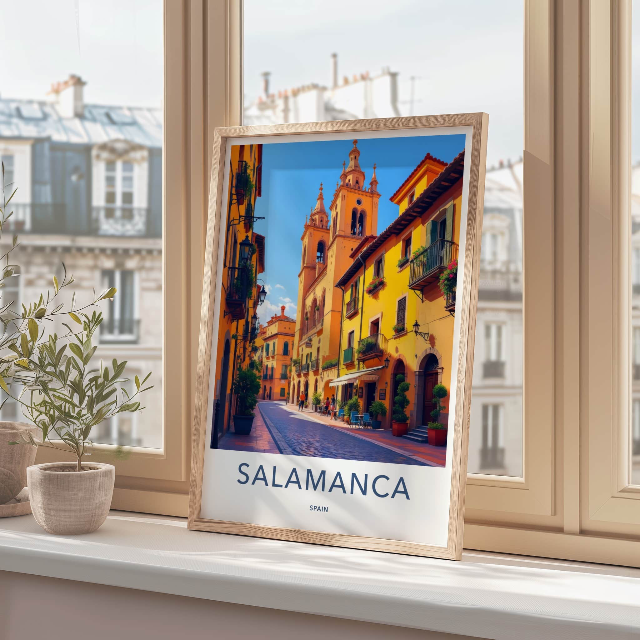 Salamanca Poster - Spain Travel Art - Historic City Street Home Decor