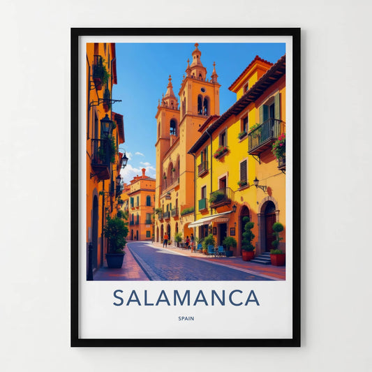 Salamanca Poster - Spain Travel Art - Historic City Street Home Decor