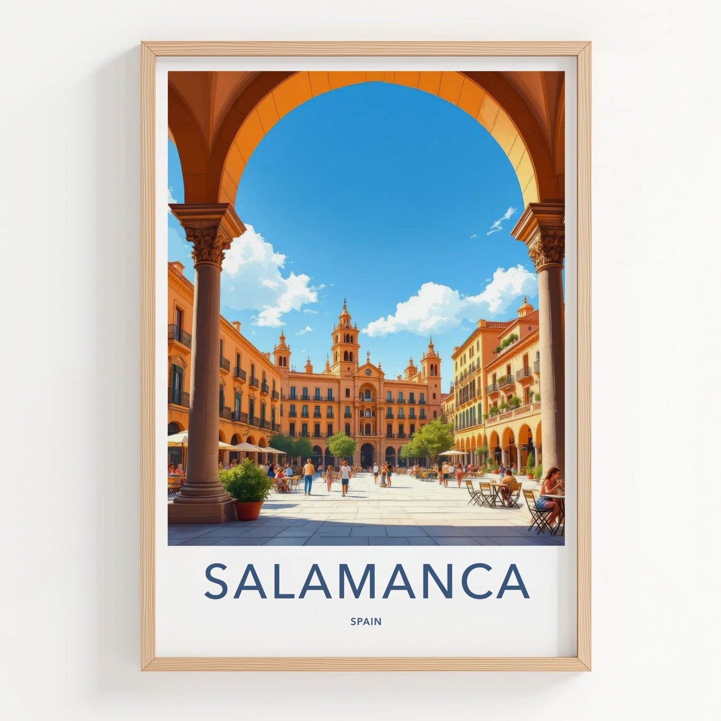 Salamanca Poster - Spain Travel Art - Plaza Mayor Home Decor