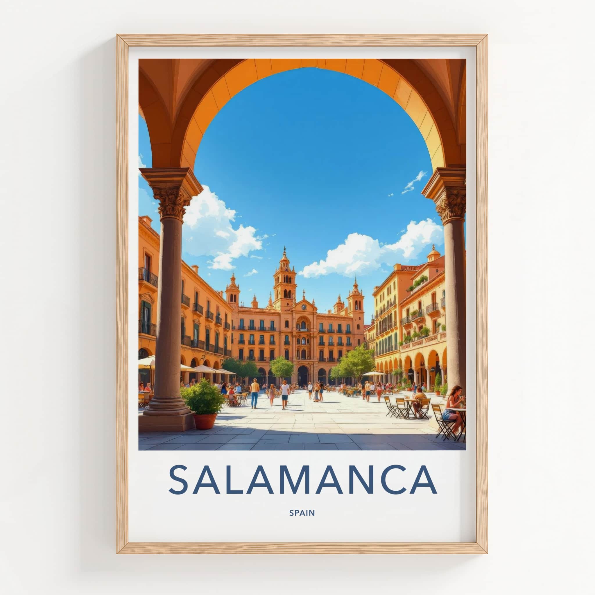 Salamanca Poster - Spain Travel Art - Plaza Mayor Home Decor