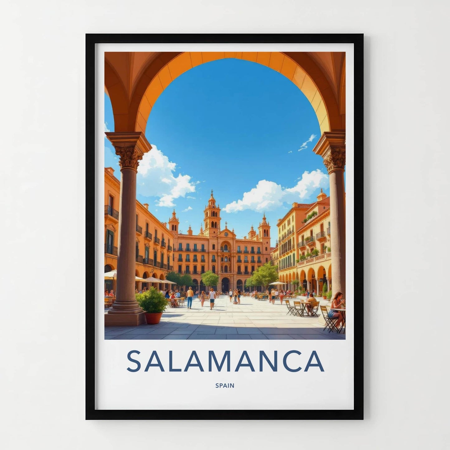 Salamanca Poster - Spain Travel Art - Plaza Mayor Home Decor
