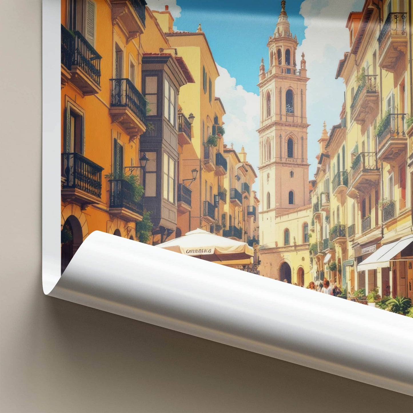 Salamanca Poster - Spain Travel Art - Sunny Tower Street Home Decor
