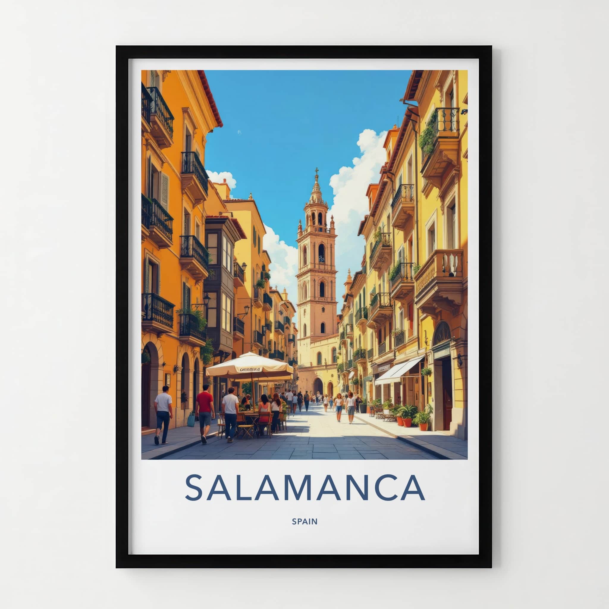 Salamanca Poster - Spain Travel Art - Sunny Tower Street Home Decor
