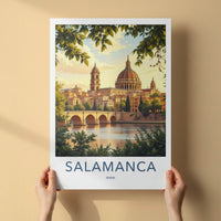 Salamanca Poster - Spain Travel Print - Old City River Gallery Art