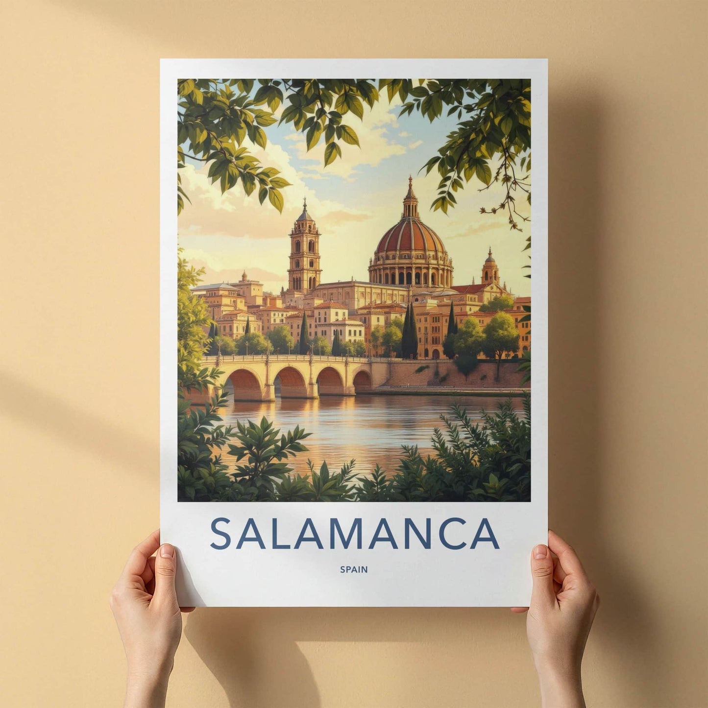 Salamanca Poster - Spain Travel Print - Old City River Gallery Art
