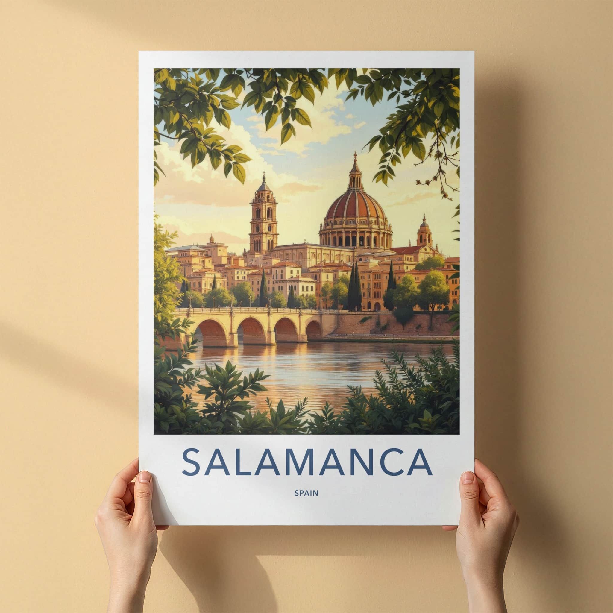 Salamanca Poster - Spain Travel Print - Old City River Gallery Art