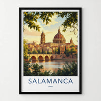 Salamanca Poster - Spain Travel Print - Old City River Gallery Art