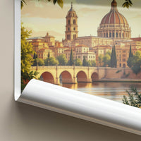 Salamanca Poster - Spain Travel Print - Old City River Gallery Art