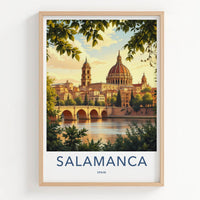 Salamanca Poster - Spain Travel Print - Old City River Gallery Art