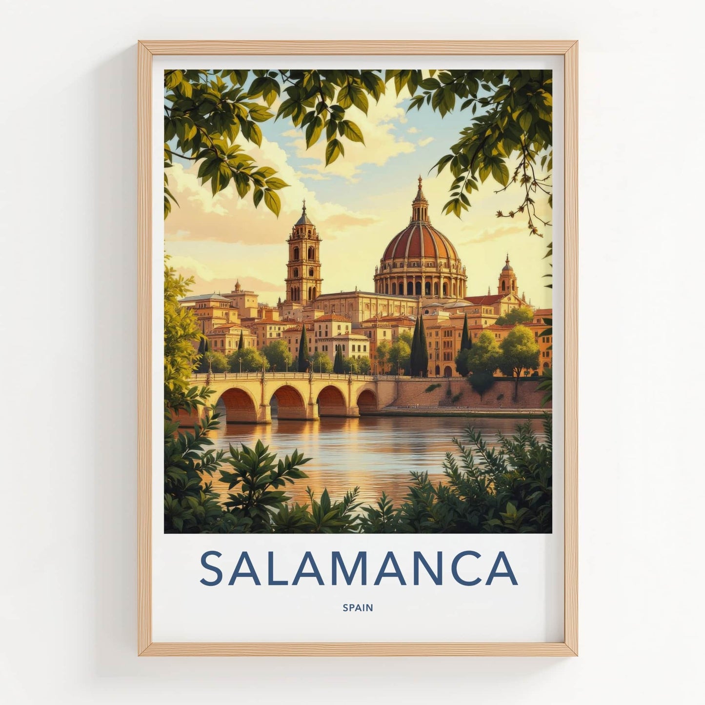 Salamanca Poster - Spain Travel Print - Old City River Gallery Art