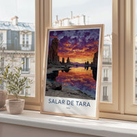 Salar De Tara Poster - Chile Travel Art - Dramatic Sky Reflection Wall Decor
