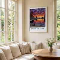 Salar De Tara Poster - Chile Travel Art - Dramatic Sky Reflection Wall Decor