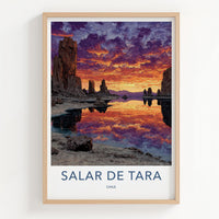 Salar De Tara Poster - Chile Travel Art - Dramatic Sky Reflection Wall Decor