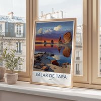 Salar De Tara Poster - Chile Wall Art - Dramatic Rock Reflections Home Decor