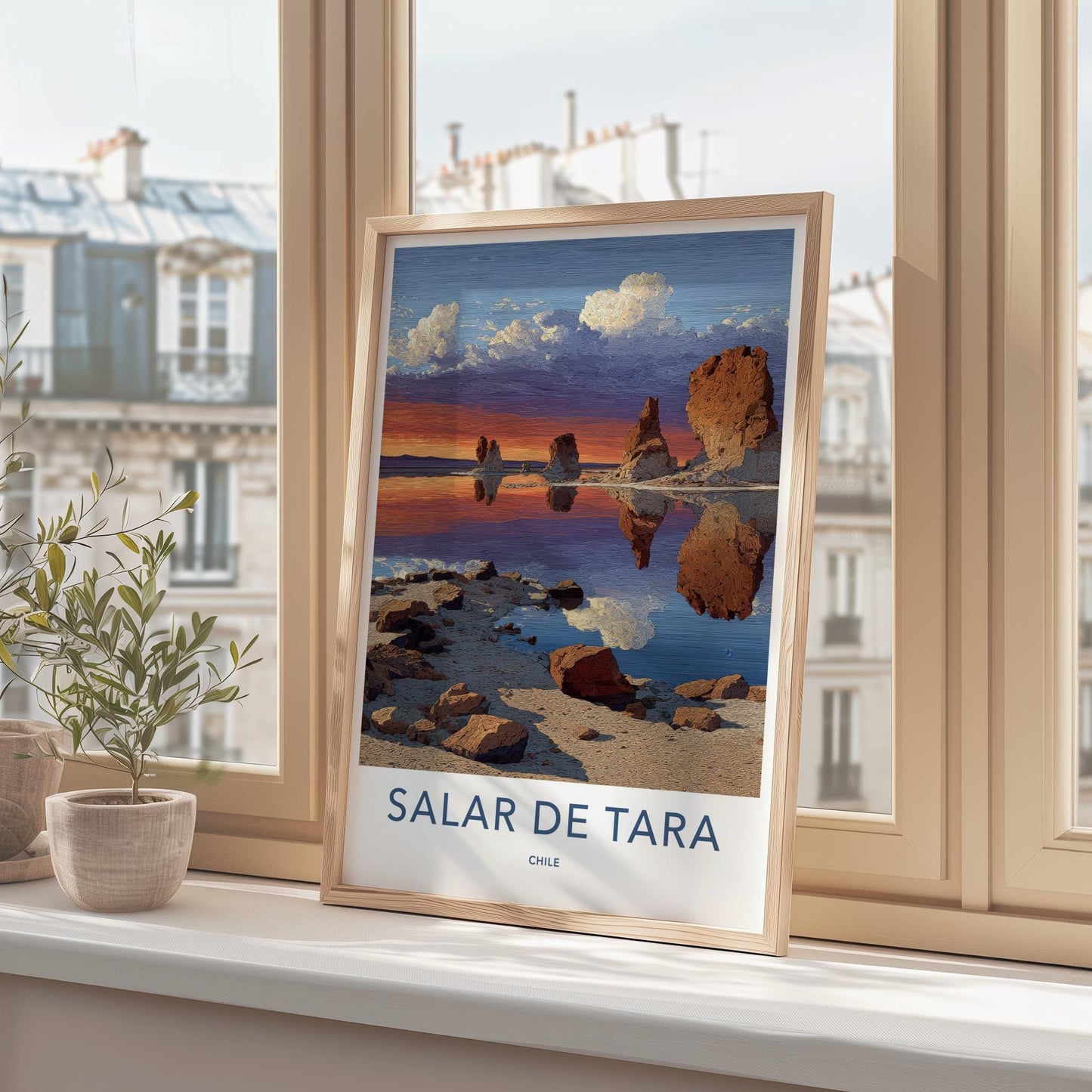 Salar De Tara Poster - Chile Wall Art - Dramatic Rock Reflections Home Decor