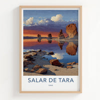 Salar De Tara Poster - Chile Wall Art - Dramatic Rock Reflections Home Decor