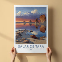 Salar De Tara Poster - Chile Wall Art - Dramatic Rock Reflections Home Decor