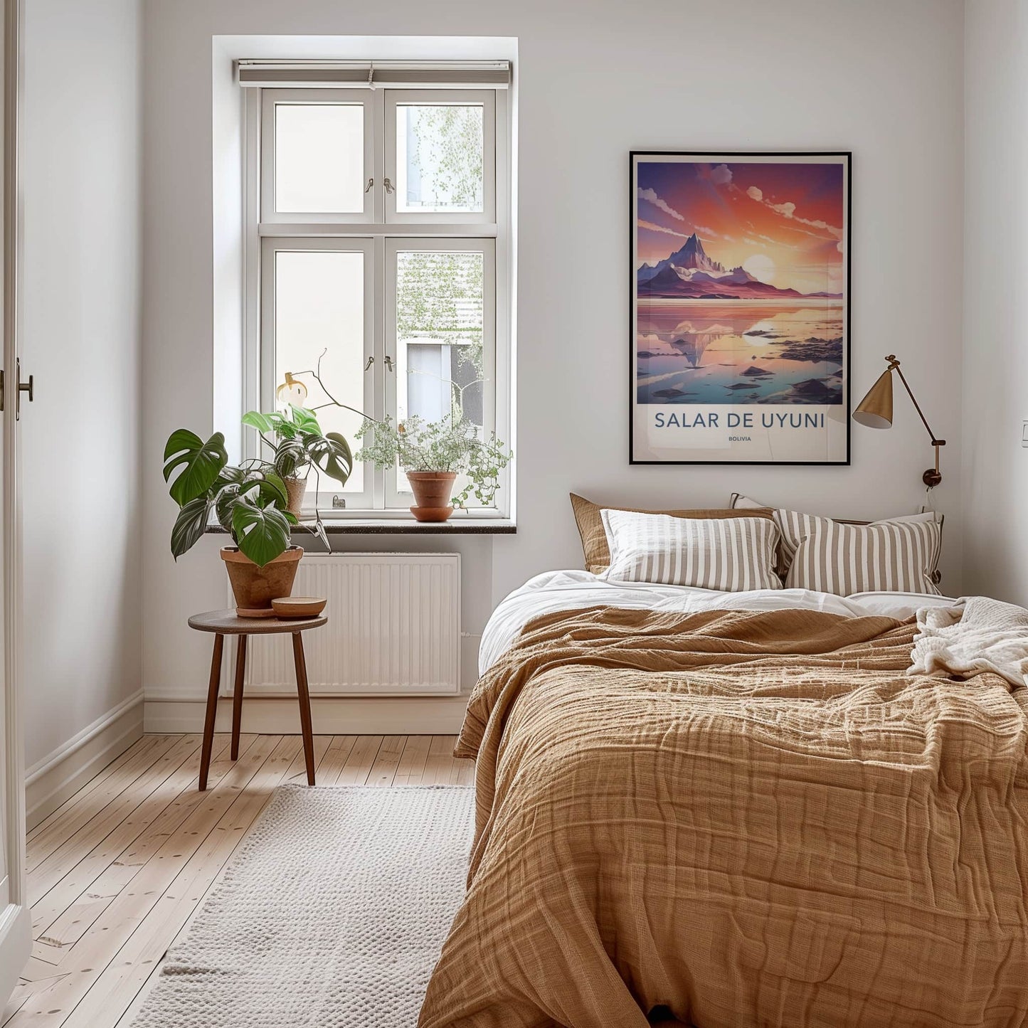 Salar de Uyuni Poster - Bolivia Travel Art - Vibrant Lake Sunset Home Decor
