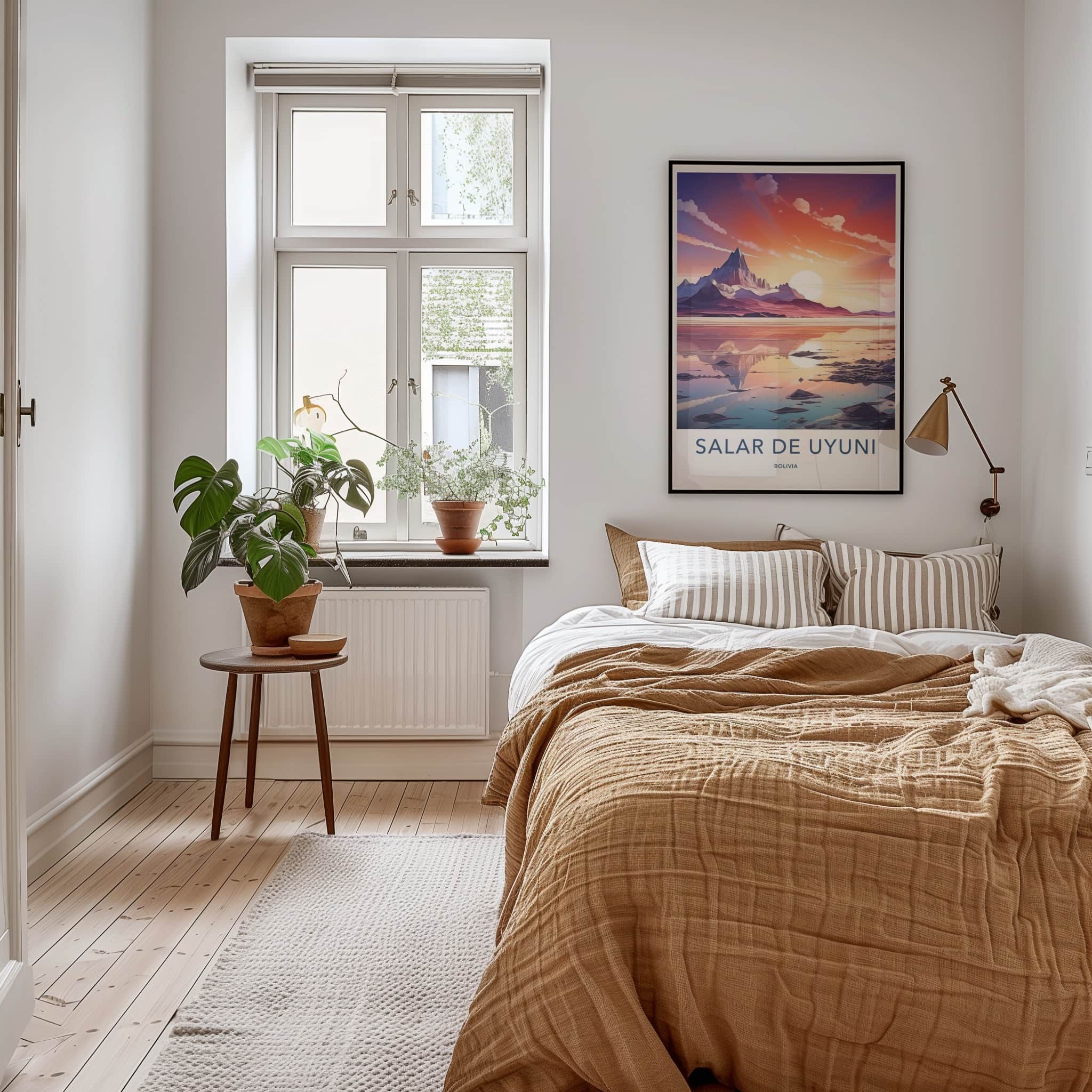 Salar de Uyuni Poster - Bolivia Travel Art - Vibrant Lake Sunset Home Decor