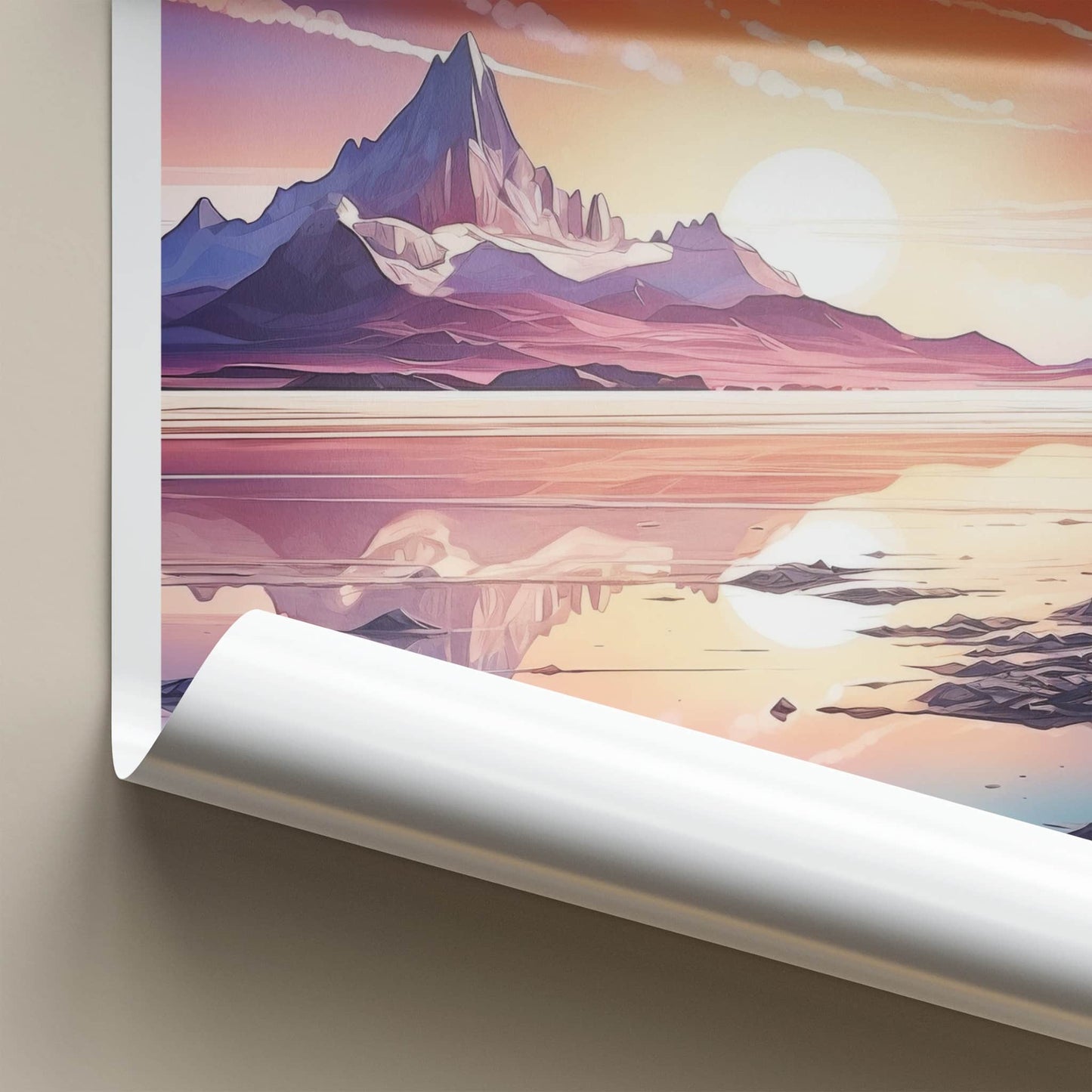 Salar de Uyuni Poster - Bolivia Travel Art - Vibrant Lake Sunset Home Decor