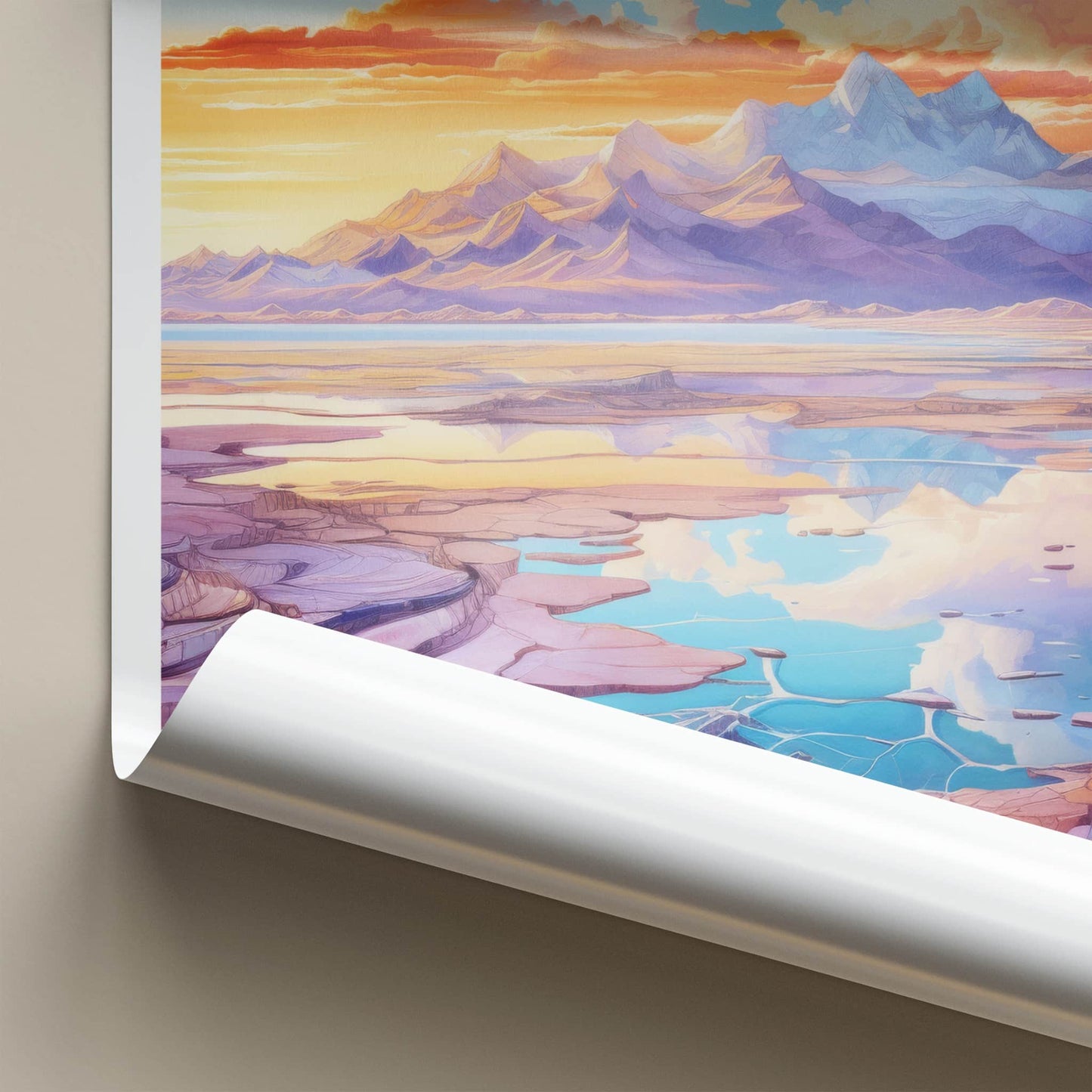 Salar de Uyuni Poster - Bolivia Travel Art - Vivid Sunset Reflection Home Decor