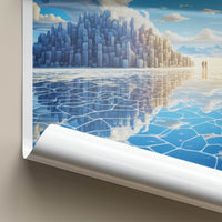 Salar De Uyuni Poster - Bolivia Wall Art - Mirrored Cityscape Structures Gift