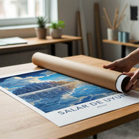 Salar De Uyuni Poster - Bolivia Wall Art - Mirrored Cityscape Structures Gift