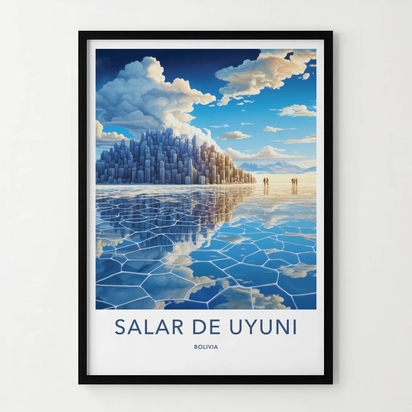 Salar De Uyuni Poster - Bolivia Wall Art - Mirrored Cityscape Structures Gift