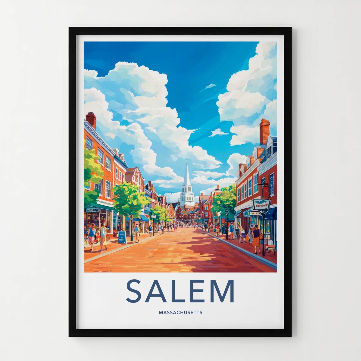 Salem Poster - Massachusetts Wall Art - Lively Town Street Home Decor