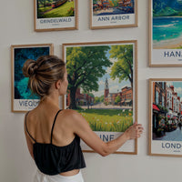 Saline Poster - Michigan Art Print - Historic Clock Tower Gallery Art