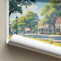 Saline Poster - Michigan Travel Print - Town Clock Tower Gallery Art