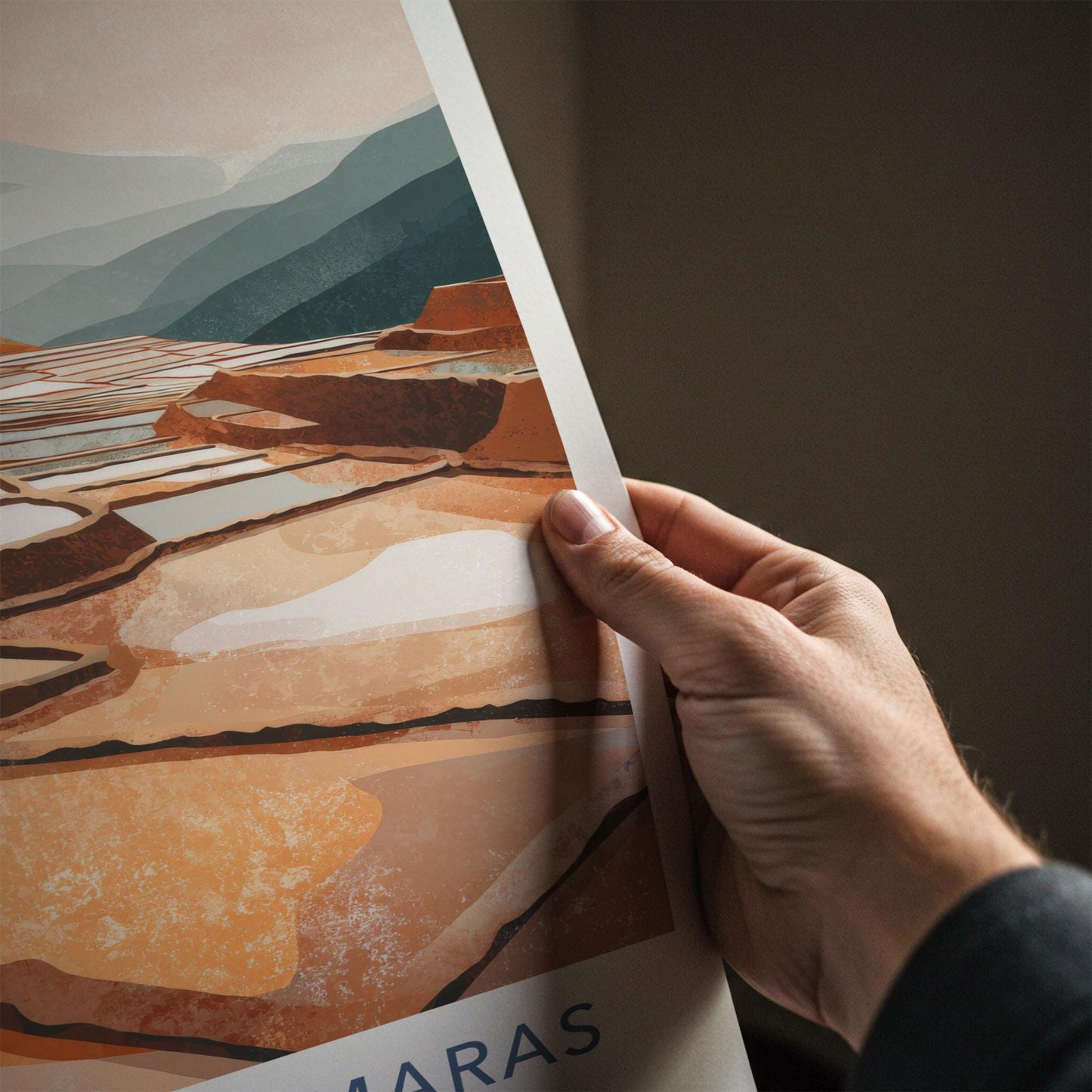 Salineras De Maras Poster - Peru Travel Art - Terraced Salt Pans Home Decor