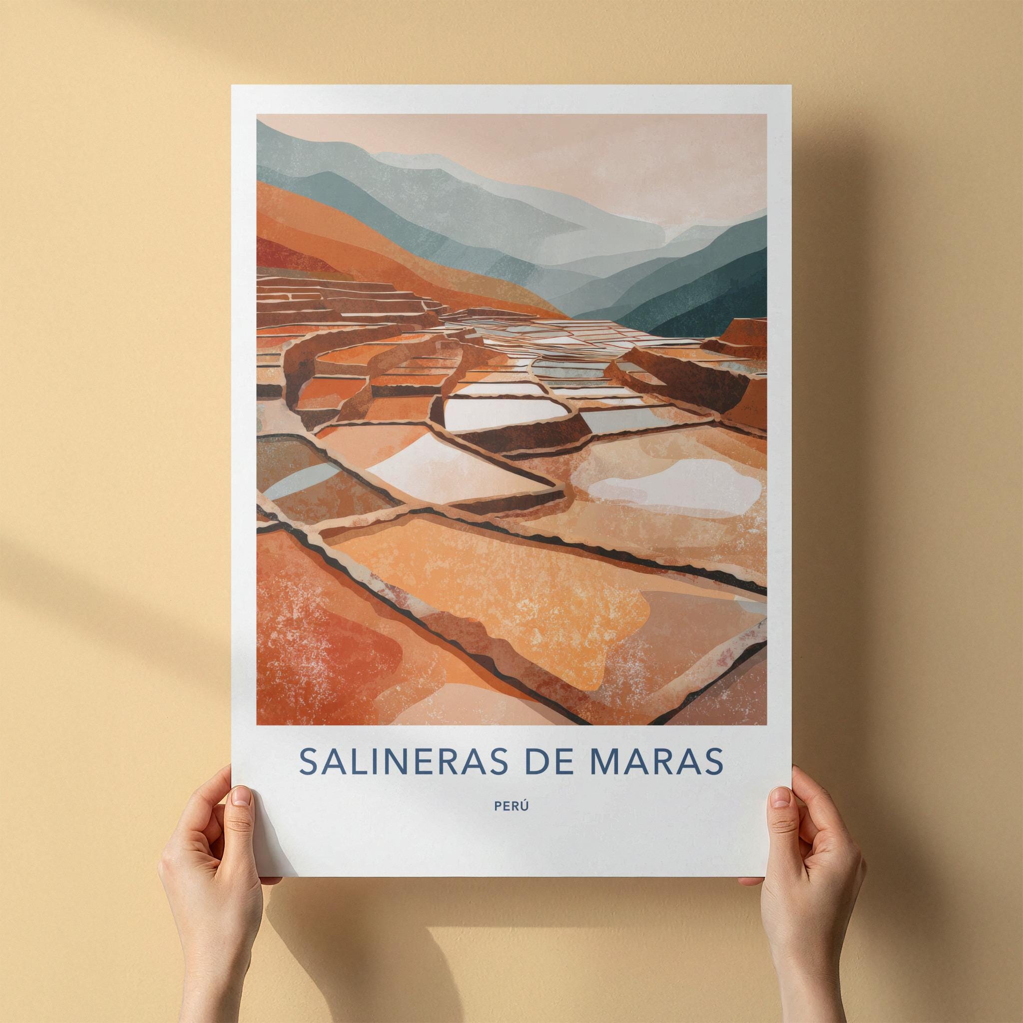 Salineras De Maras Poster - Peru Travel Art - Terraced Salt Pans Home Decor