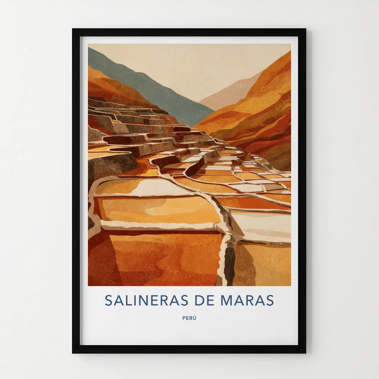 Salineras De Maras Poster - Peru Travel Art - Terraced Salt Ponds Home Decor