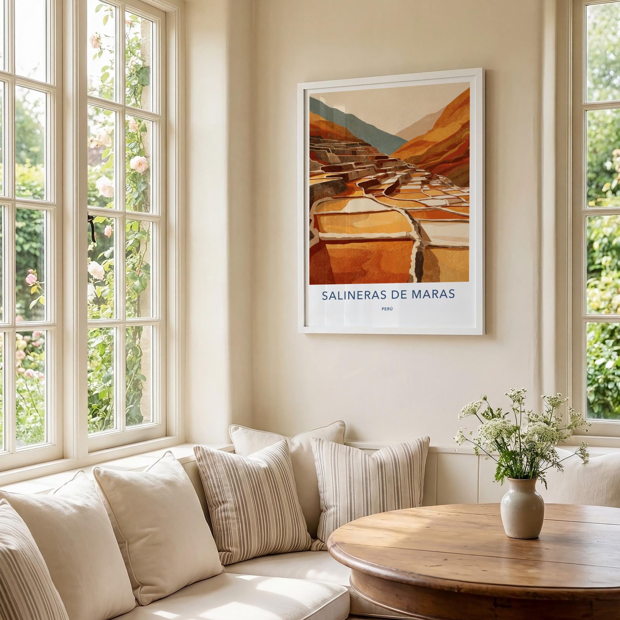 Salineras De Maras Poster - Peru Travel Art - Terraced Salt Ponds Home Decor