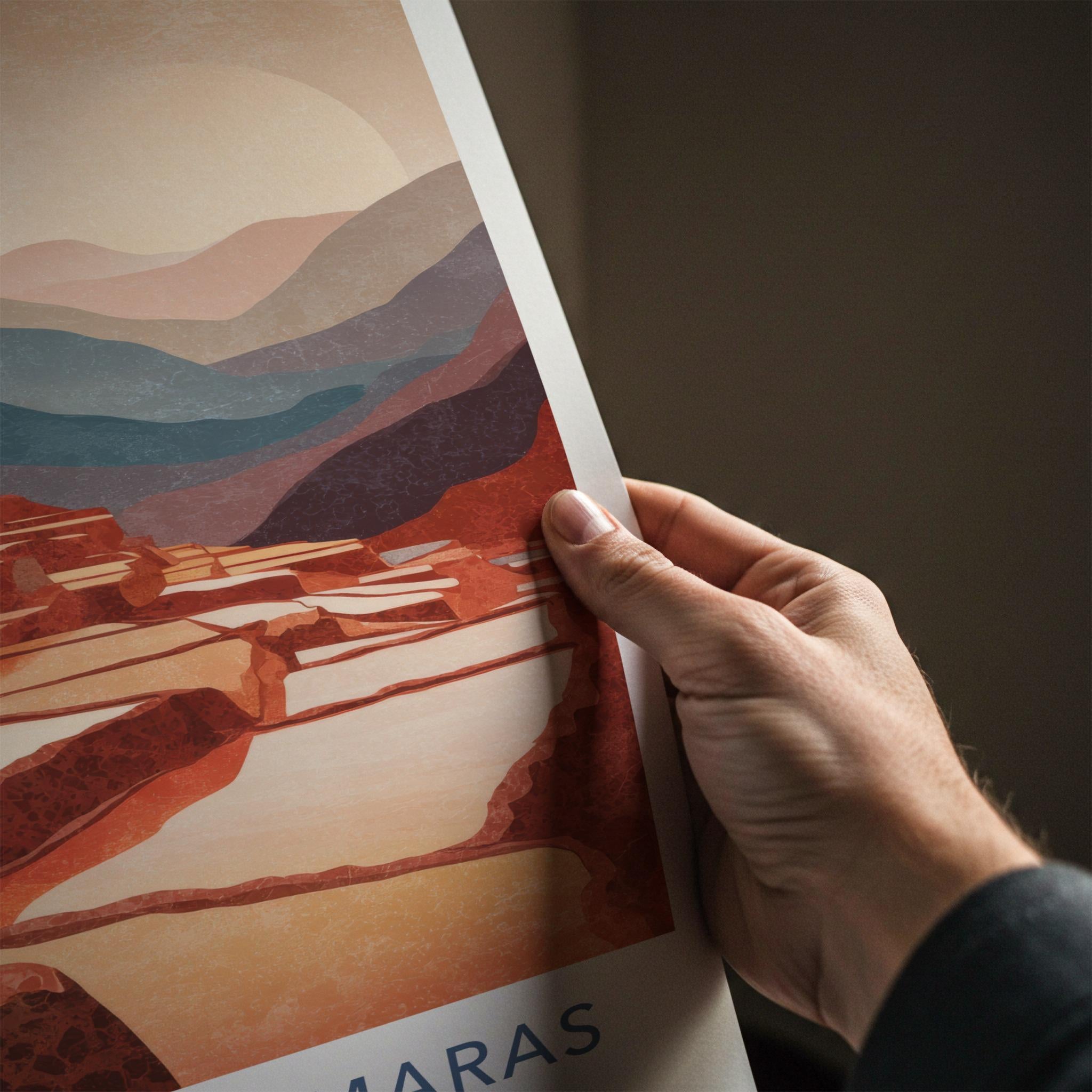 Salineras de Maras Poster - Peru Travel Print - Maras Salt Pans Home Decor