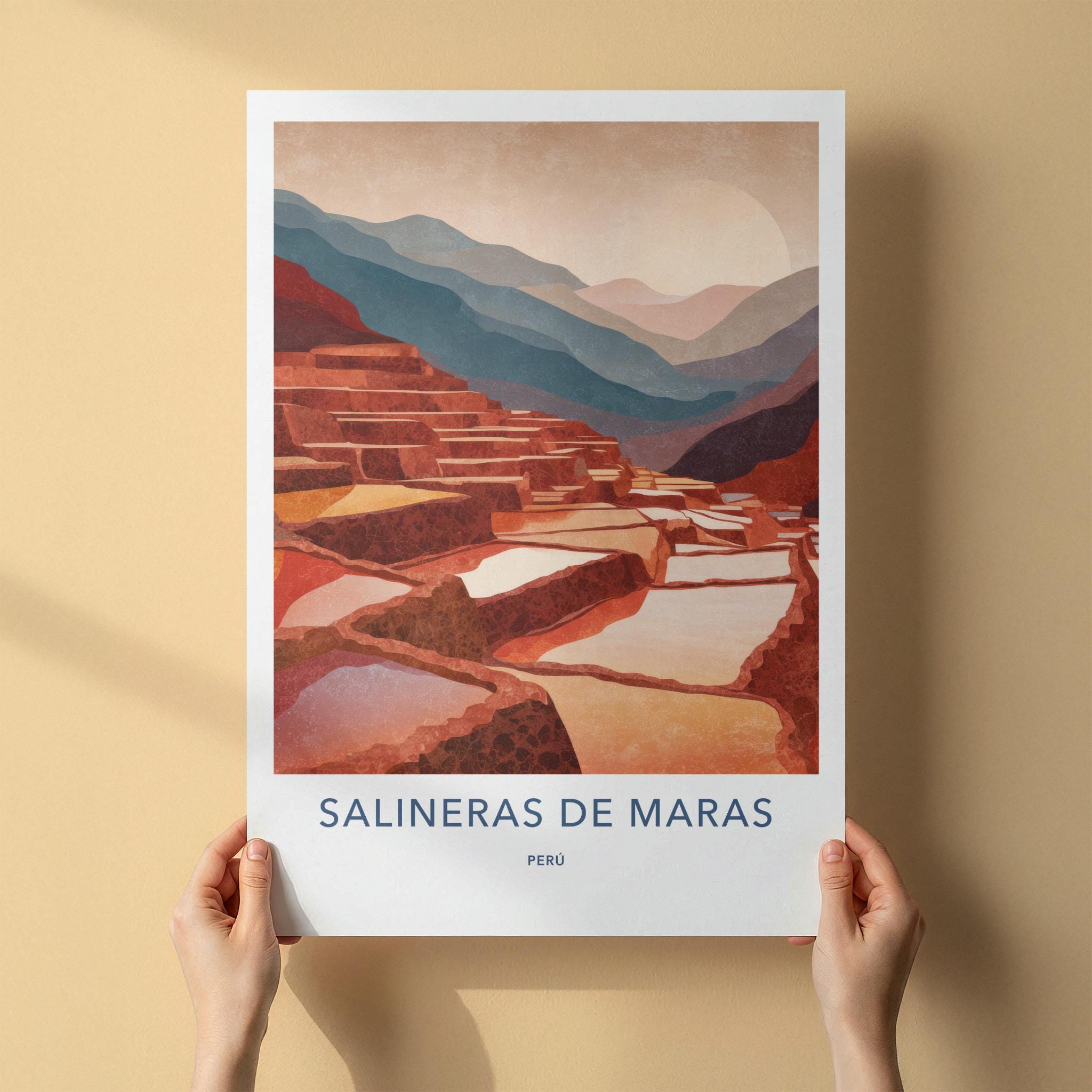 Salineras de Maras Poster - Peru Travel Print - Maras Salt Pans Home Decor